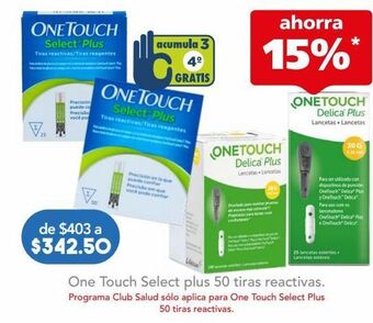 Farmacia San Pablo One touch select plus 50 tiras reactivas. oferta
