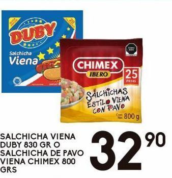 Alsuper Salchicha viena duby o de pavo viena chimex oferta
