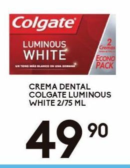 Alsuper Crema dental colgate luminous white 75g oferta