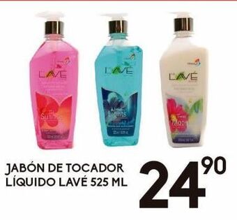Jabón de tocador líquido lavé 525ml