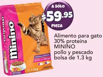 Alimento para Gato 30% Proteína Minino Pollo y Pescado Bolsa de 1.3kg