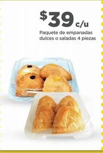 Bodega Aurrerá Paquete de empanadas dulces o saladas 4 piezas oferta
