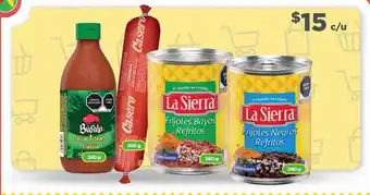 Frijoles refritos bayos o negros la sierra 580g