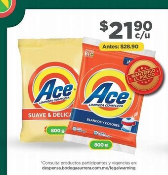 Detergente ace 800g