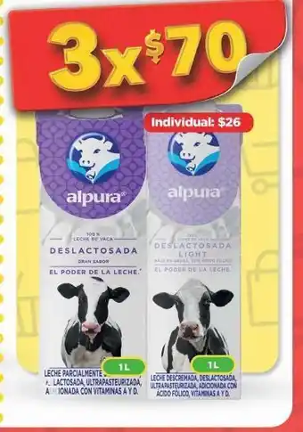 Bodega Aurrerá Leche alpura deslactosada 1l x 3und oferta