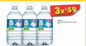 Bodega Aurrerá Agua purificada de sodio gerber 4l x 3und oferta