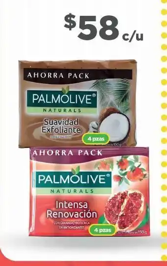 Bodega Aurrerá Jabón de tocador palmolive naturals 4pzas 150g c/u oferta