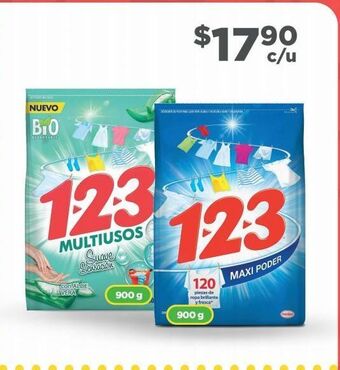 Bodega Aurrerá Detergente en polvo 123 de 900g oferta