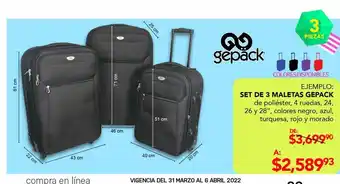 DelSol 3 maleta gepack oferta