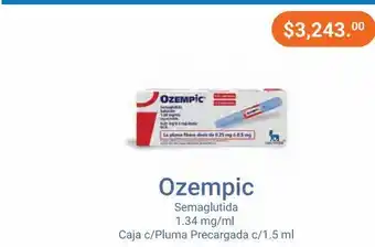 Ozempic 1.34 mg / ml 1.5 ml 0.25 / 0.5 mg / dosis caj plp c/1