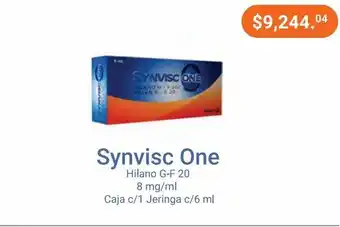 Farmacias Especializadas Synvisc one 8 mg/ml 1 jga c/6 ml oferta