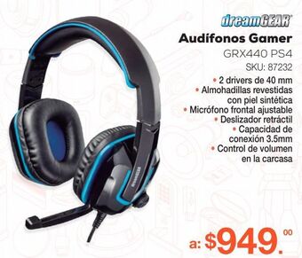 RadioShack Audífonos gamer dreamgear grx440 / playstation 4 / negro con azul oferta