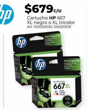 Office Depot Cartuchos de tinta hp 667 xl negro o xl tricolor oferta