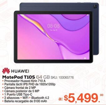 RadioShack Tablet huawei matepad t10s / 64gb / azul / 10.1 pulgadas oferta