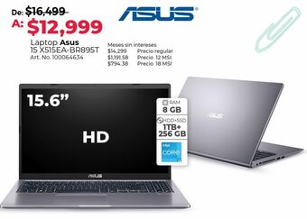 Office Depot Laptop asus vivobook 15 x515ea-br895t oferta