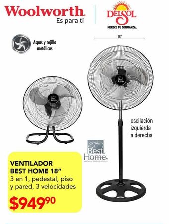 Woolworth Ventilador best home 18" oferta