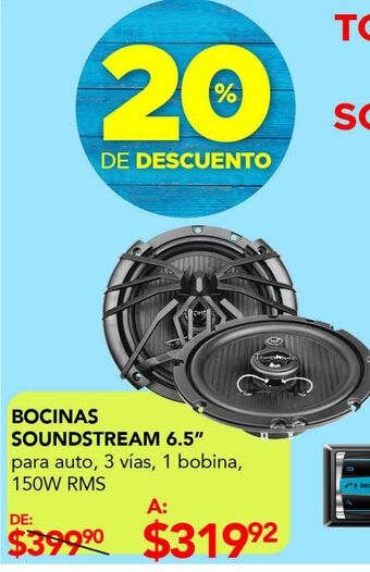 Bocinas soundstream 6.5"