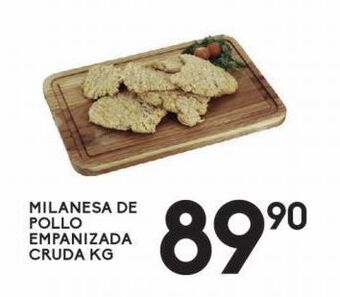 Alsuper Milanesa de pollo empanizada cruda kg oferta
