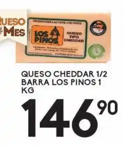 Queso cheddar 1/2 barra los pinos 1kg
