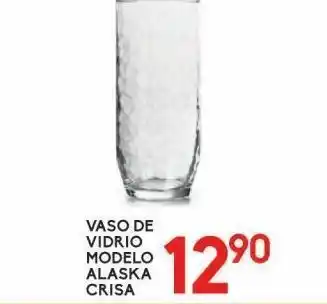Alsuper Vaso de vidrio modelo alaska crisa oferta