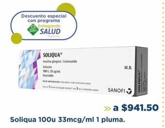 Farmacia San Pablo Soliqua 100u 33mcg/ml 1 pluma. oferta