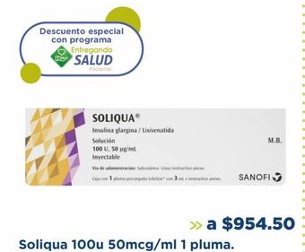 Farmacia San Pablo Soliqua 100u 50mcg/ml 1 pluma. oferta