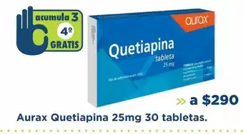 Aurax quetiapina 25mg 30 tabletas.