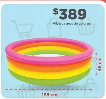 Bodega Aurrerá Alberca inflable aros de colores oferta