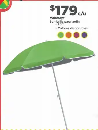 Bodega Aurrerá Sombrilla de jardín 1,8m mainstays oferta