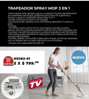 Paquete de 2 spray mop 3 en 1