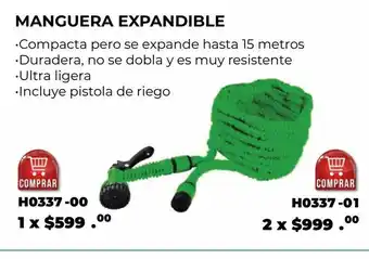 Manguera expandible de 15 m con pistola para riego