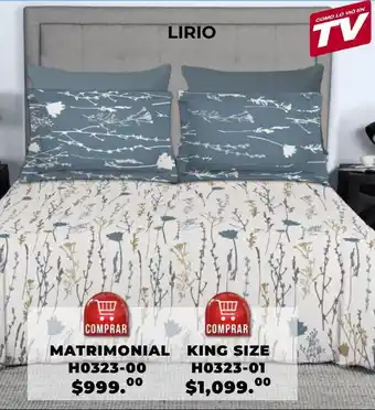 Edredón doble vista con sábanas y fundas para almohadas lirio