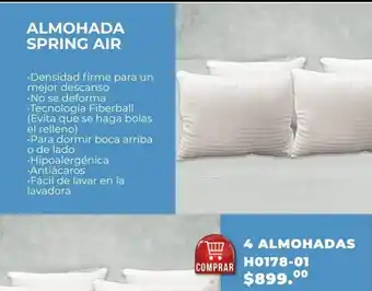 Paquete de 4 almohadas spring air