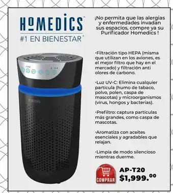 Purificador de aire total clean 5 en 1 homedics