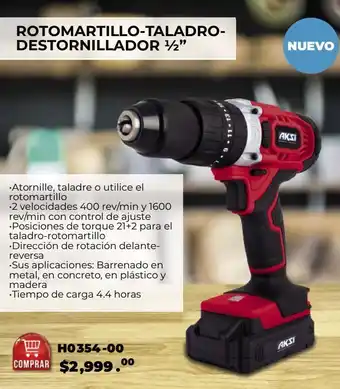CV Directo Rotomartillo inalámbrico de 1/2" oferta