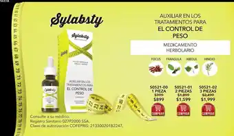 Paquete de 3 auxiliares para el control de peso sylabsty
