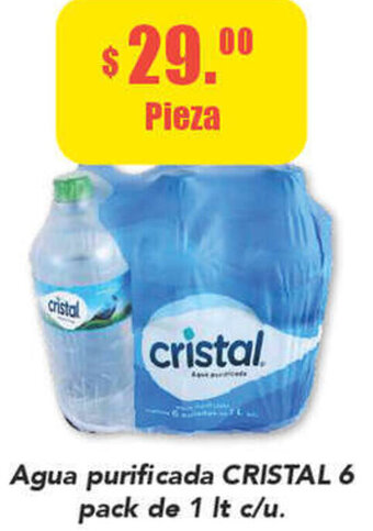 Super Aki Agua Purificada Cristal 6 pack de 1lt oferta