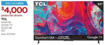 Costco TCL Android Smart TV QLED 4K 50" oferta