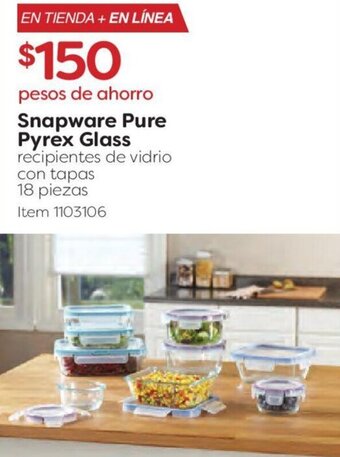 Snapware Pure Pyrex Glass 18 Piezas