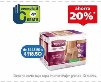 Depend ropa int mujer gde bol c/10