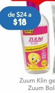 Farmacia San Pablo Zuum gel antibact looney tunes c/125ml oferta