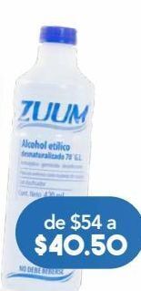 Farmacia San Pablo Zuum alcohol btl c/420ml oferta