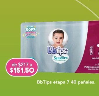 Farmacia San Pablo Bbtips pañal etapa 7 c/40pz oferta
