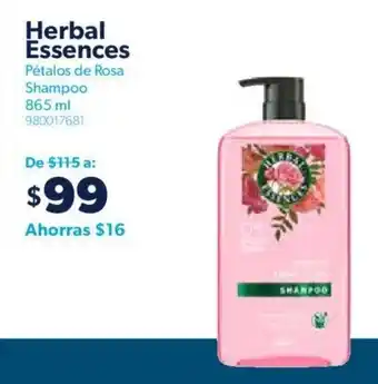 Sam's Club Herbal Essences Pétalos de Rosa Shampoo 865ml oferta
