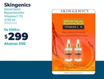Sam's Club Skingenics Serum Facial Rejunecedor Vitamina C 1% 2/60ml oferta