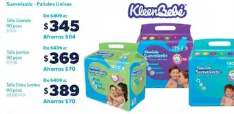 KleenBebé Suavelastic Pañales Unisex Talla Grande 90 pzas