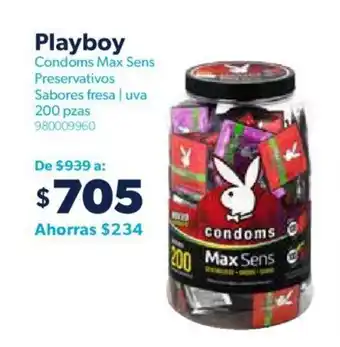 Sam's Club Playboy Condoms Max Sens Preservativos Sabores Fresa | UVA 200 pzas oferta