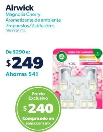 Airwick magnolia Cherry Aromatizante de Ambiente 7 Repuestos/2 Difusores
