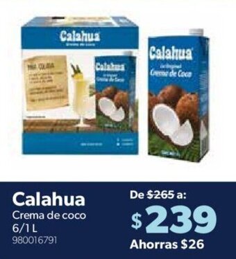 Sam's Club Calahua Crema de Coco 6/1L oferta