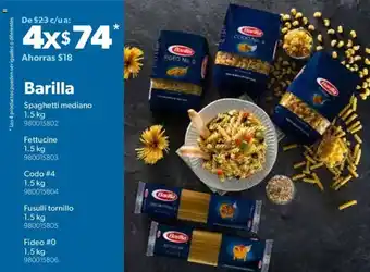 Sam's Club Barilla Spaghetti Mediano 4/1.5kg oferta